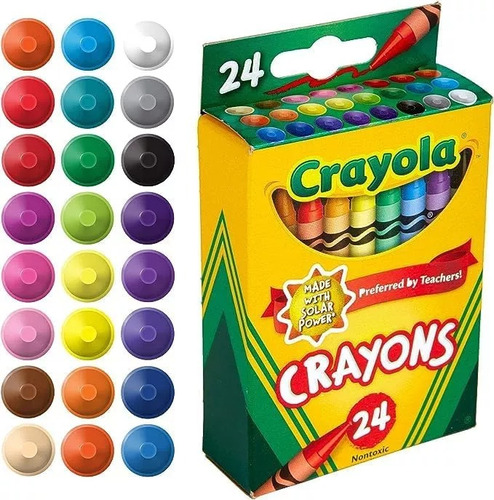 Pack 3 Cajas Crayola Set Crayones Delgados 24 Colores Lavabl