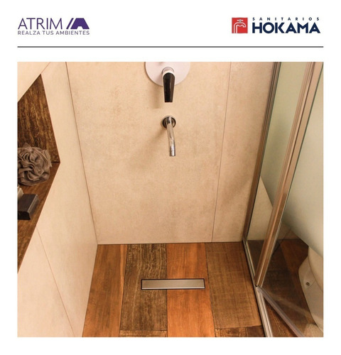 Imagen 5 de 9 de Rejilla Lineal 45 Desague Ciego Acero Inoxidable Baño Ducha