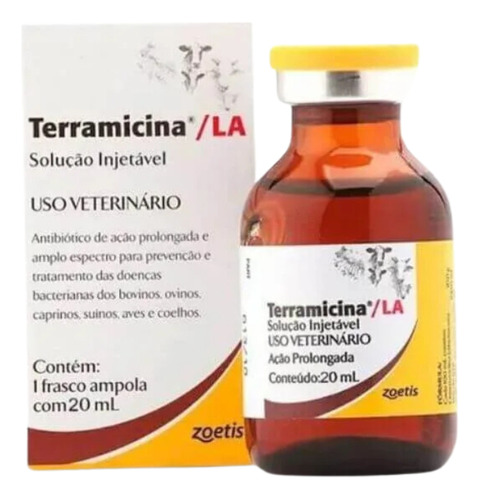 Terramicina La 20ml Raças - Antibiótico