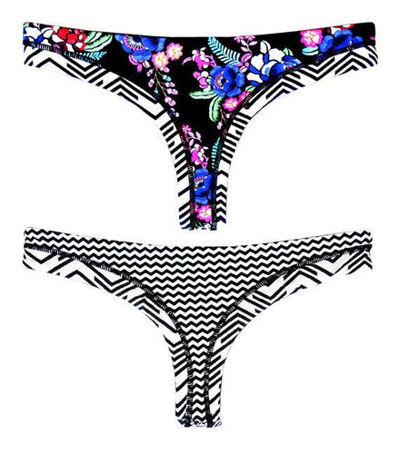 Bikini Calzón Colales Estampado Negro