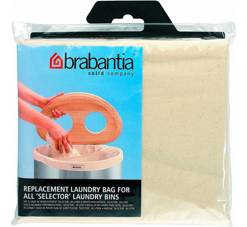 Bolsa De Algodón Para Bote De Ropa, 40 Lt. Marca Brabantia