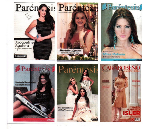 Libro Miss Venezuela Lote Revistas Parentesis El Carabobeño