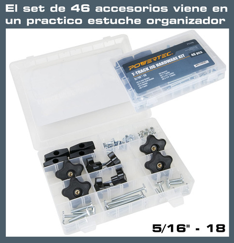 Set 46pz Manijas Y Pernos Fijación T Tracks Mesas De Trabajo
