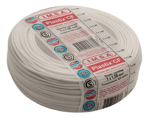 Cable Unipolar 1,50mm Pvc Blanco Imsa Plastix Cf (x 100mts) 