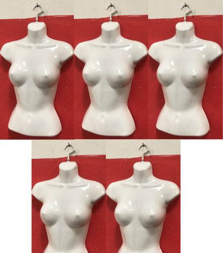 5 Maniquí Busto Blusa Dama Plástico Flexible Exhibidor 