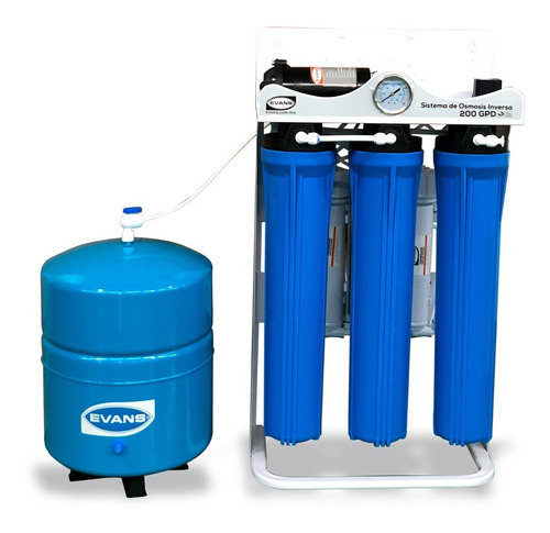 Kit Purificador Ósmosis Inversa Evans 6 Etapas Luz Uv 200gal Color Azul