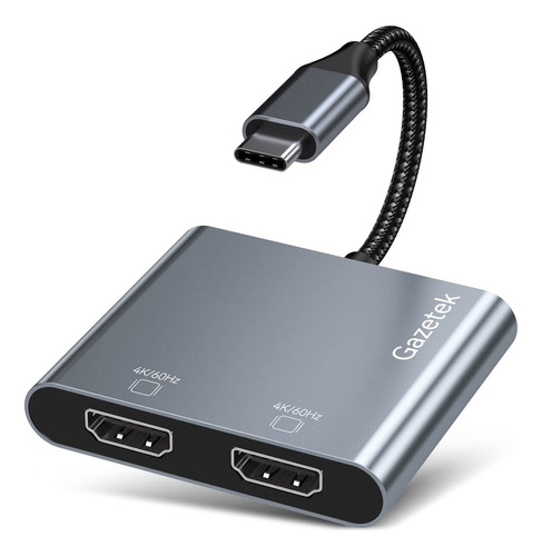 Gazetek Adaptador De Monitor Dual Hdmi, Adaptador Usb C A Hd