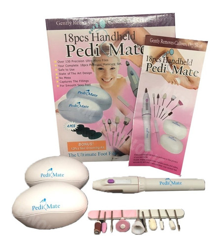 Kit Pedicure Pulidor Uñas Limas Ergonómico Pedi Mate 180cs 