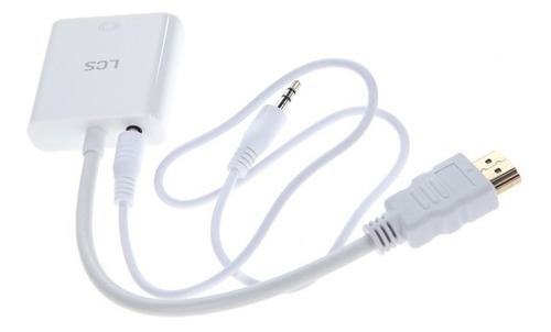 Cable Adaptador Conversor Hdmi A Vga + Audio Lcs Full Hd