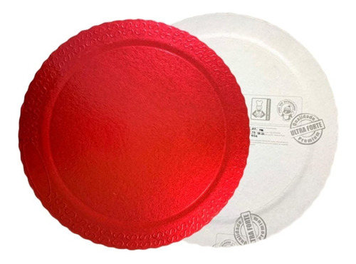 10 Discos Bases Torta Cakeboards Redondo Ultrafest 24cm Rojo