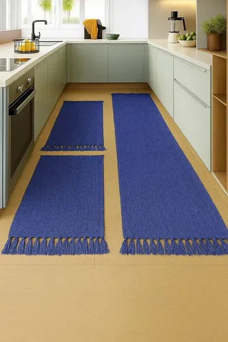 Jogo Tapete Passadeira Para Cozinha De Tear 3 Peças