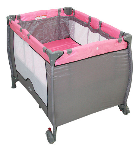 Berço Cercado Portátil Vira Chiqueirinho Compact Baby Style Rosa