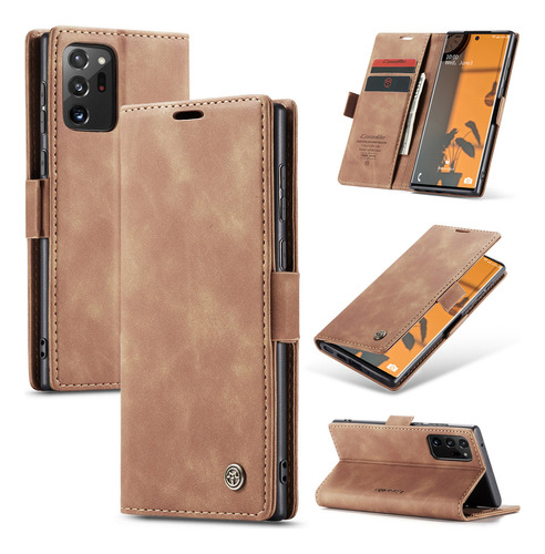 Forro Genérica Samsung Leather case marrón con diseño samsung s21