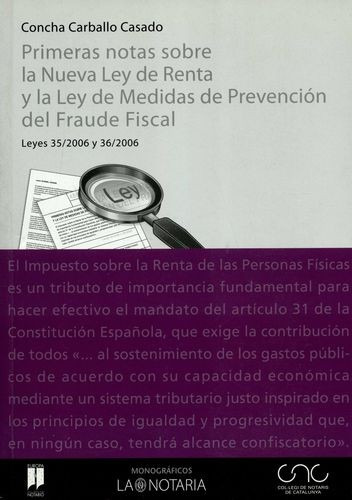 Libro Primeras Notas Sobre La Nueva Ley De Renta Y La Ley D