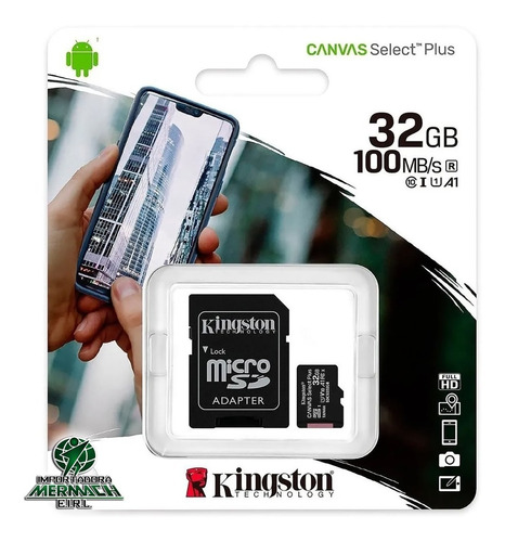 Memoria Micro Sd Kington 32gb Clase 10 100mb/s  Entre Inmedi