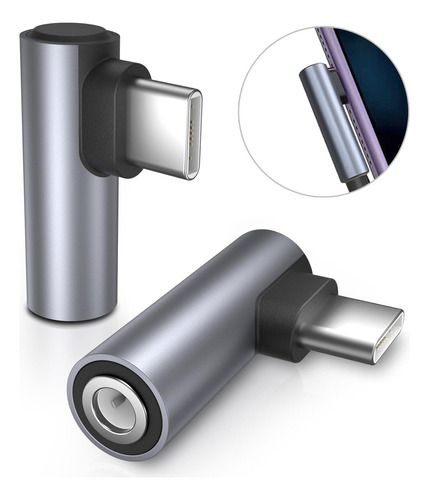 Adaptador Convertidor Usb Tipo C A Jack 3.5mm Audífonos 2pzs
