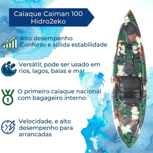 Caiaque Caiman 100 Hidro2eko - Confirmar A Cor Cor Camuflado Verde