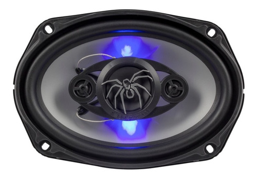 Bocinas Carro 6x9 Cono De Plata Y Led Azul Soundstream Lx690 Negro