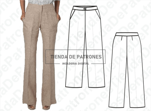 Molde Patron Imprimible Pantalon Mujer Talles Del 36 Al 48