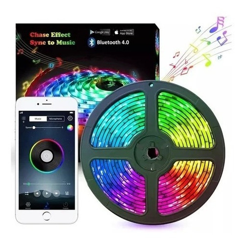 Cinta Led Rgb Bluetooth Luces Usb Tv Hogar Música 5mts