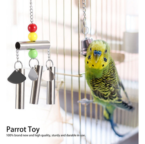 Campana De Acero Inoxidable Para Pájaros Juguete De Pie