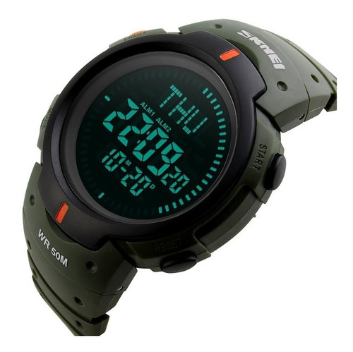 Reloj Digital Deportivo Brujula 5m Skmei 1231 Verde Militar