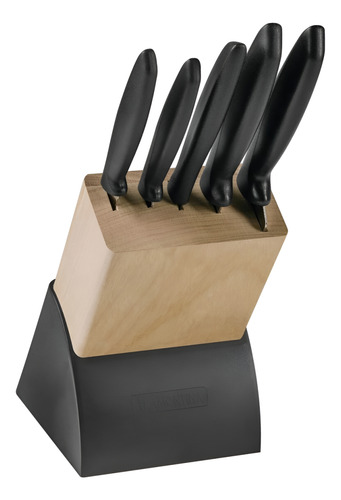 Jogo Facas Inox 6 Peças Plenus C/ Suporte De Mesa Tramontina