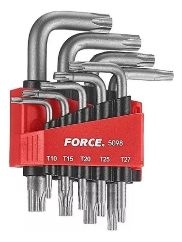 Juego De Llaves Torx T10-t50 9 Pzas Largas (5098l) - Force