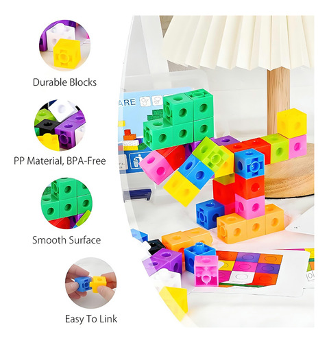 Eonspark 100 Cubos Montessori Educativos Juguete Stem Para Niños, Aprendizaje De Matemáticas, Bloques Didácticos Para Escuela Y Juego