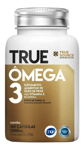 True Ômega 3 Com Vitamina E (180 Cápsulas) - True Source