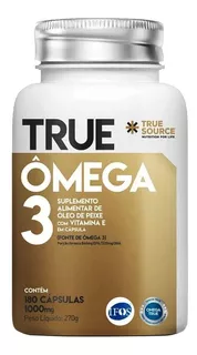 True Ômega 3 Com Vitamina E (180 Cápsulas) - True Source Sabor Without flavor