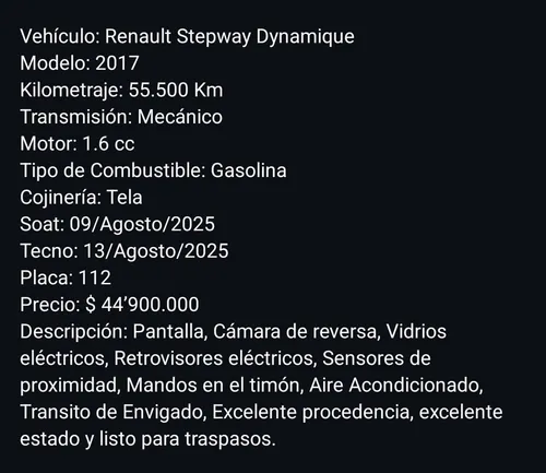 Renault Stepway 1.6 Dynamique Mecánica