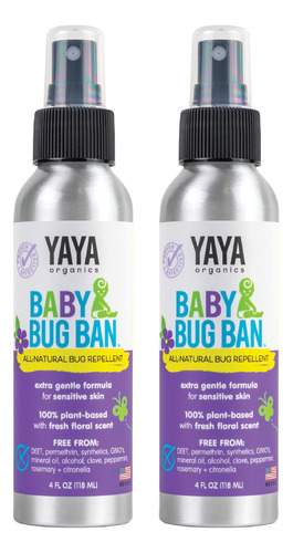 Yaya Organics Baby Bug Ban  Repelente Eficaz Totalmente Nat