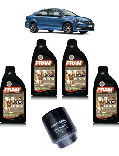 Kit Cambio Aceite Vw Vento 1.6 Lts 2016 A Sintético + Filtro