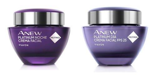 Avon Anew Cremas Platinum Dia + Noche Antiedad Con Protinol 