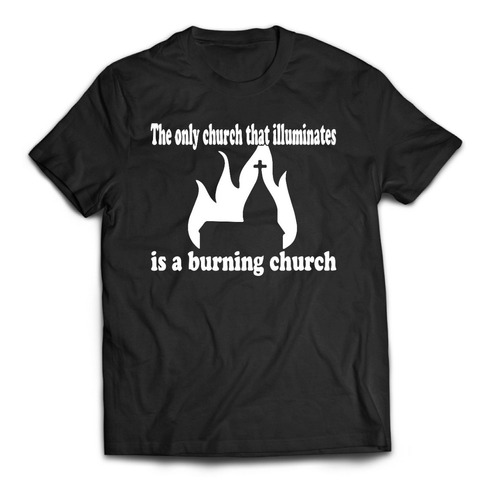 Remera The Only Church La Unica Iglesia Que Arde Baphomet