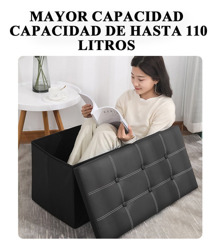 Taburete Plegable Puff De Almacenamiento Banco 2 En 1