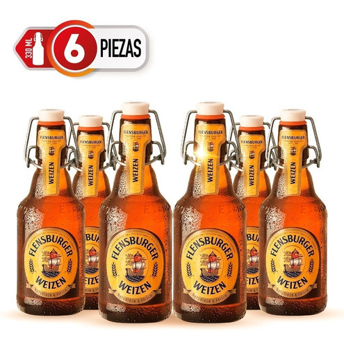 Six Pack Cerveza Flensburger Weizen 330ml C/u