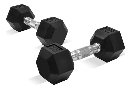 Kit De Pesas Para Hacer Ejercicio Par De Mancuernas Gym 25lb PARDELE 25LB  HEXAGONAL