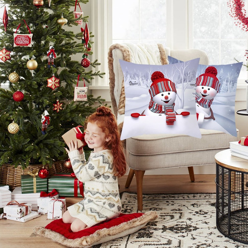 Imagen 2 de 10 de Funda De Cojín De Navidad 8 Piezas 45 X 45 Cm For Año Nuevo