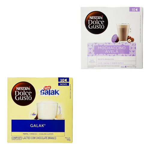 Kit 2 Galak Mochaccino Avelã Em Cápsula Nescafé Dolce Gusto