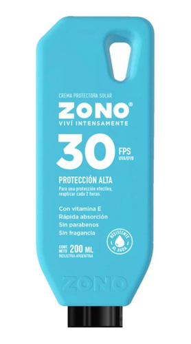 Zono Protector Solar Rápida Absorción Con Vitamina E Fps 30