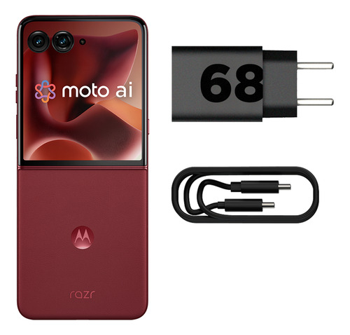 Smartphone Motorola Razr 60 Ultra, 1 TB, 32 GB (16 GB de RAM+16 GB de Ram Boost), pantalla plegable Snapdragon 8 Elite 7 y cámara externa 4 Moto Ai de 50 MP, rojo