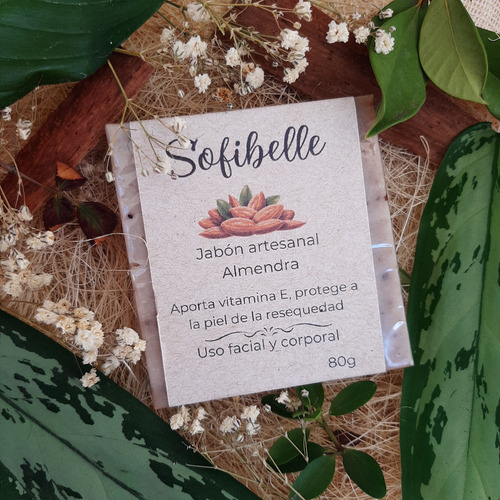 Jabón Artesanal Almendra Con Vainilla 80gr, 100% Vegano