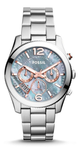 Reloj Fossil Mujer Acero Nacar Rose Crono Hora Dual Es3880