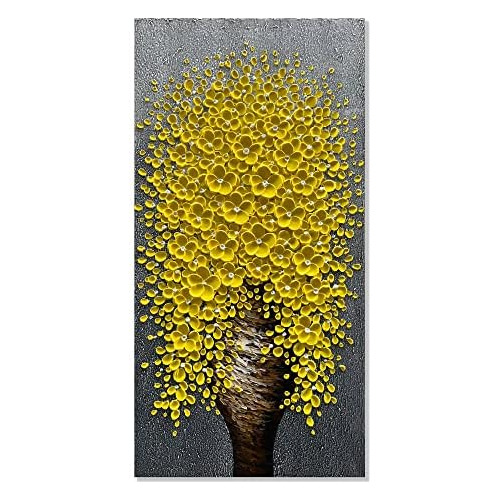 Pinturas Modernas 3d, Cuadro Abstracto De Flores Amaril...