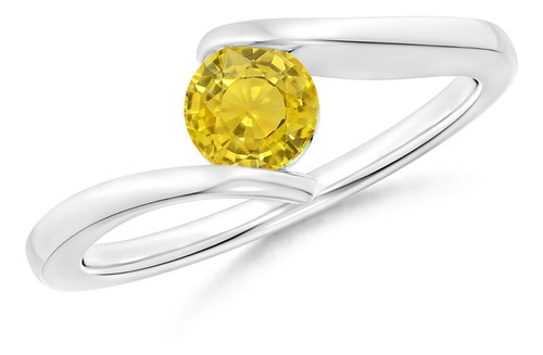 Anillo Zafiro Natural Amarillo Certificado Cgl 1.31 Ct