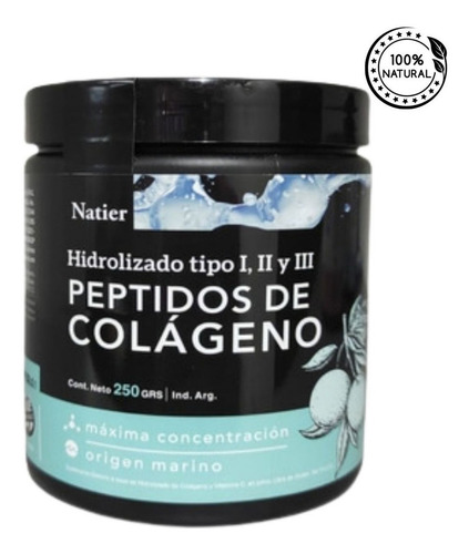 Peptidos Colageno Hidrolizado Marino En Polvo Natier 250grs