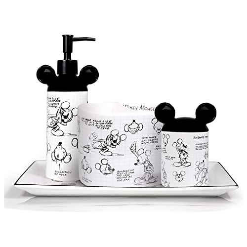 Set De Baño Disney De 4 Piezas, Decoraciones De Mickey...