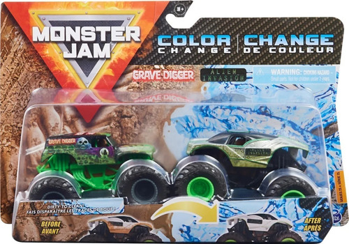 Monster Jam Grave Digger Y Alien Invasion Cambia De Color